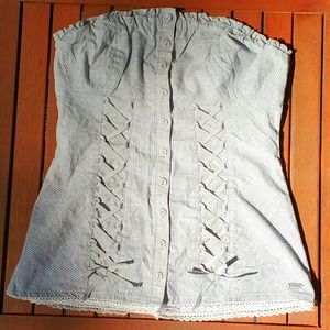 Guess pinstripe corset top