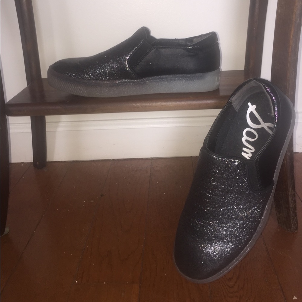 Black and Silver SAM EDELMAN Slides