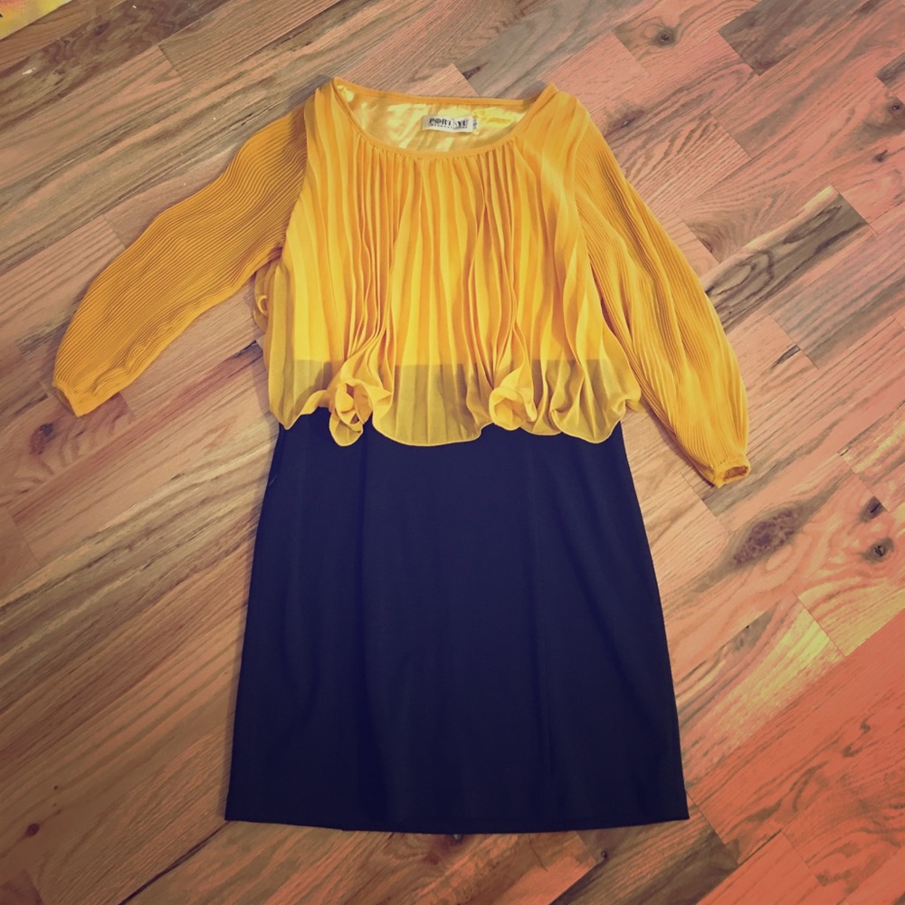 Dress chiffon (fall leaves yellow)