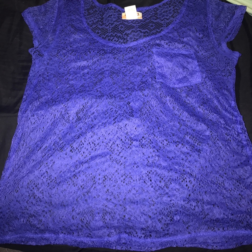 Lace blue shirt
