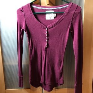 Womens' Burgundy Thermal Long Sleeve Womens' Burgundy Thermal Long Sleeve