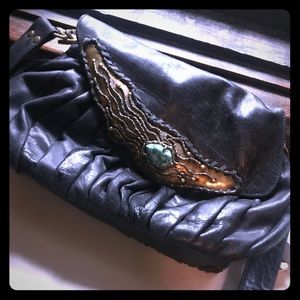 Cleobella Genuine turquoise and leather purse.