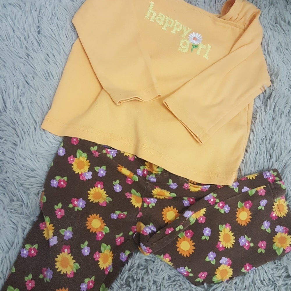 Orange top long-sleeved, matching Brown sunflower