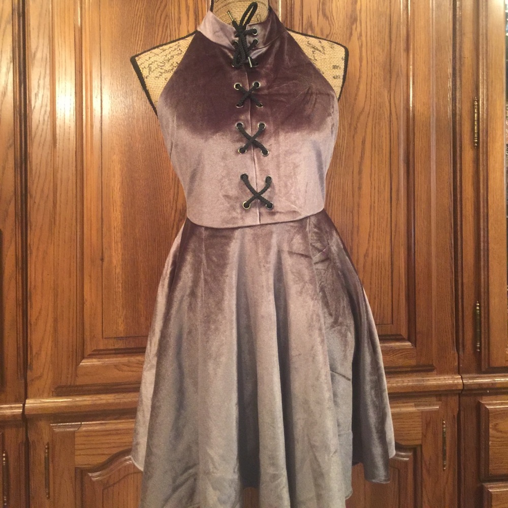 NWT Romeo & Juliet Velvet Halter Skater Dress