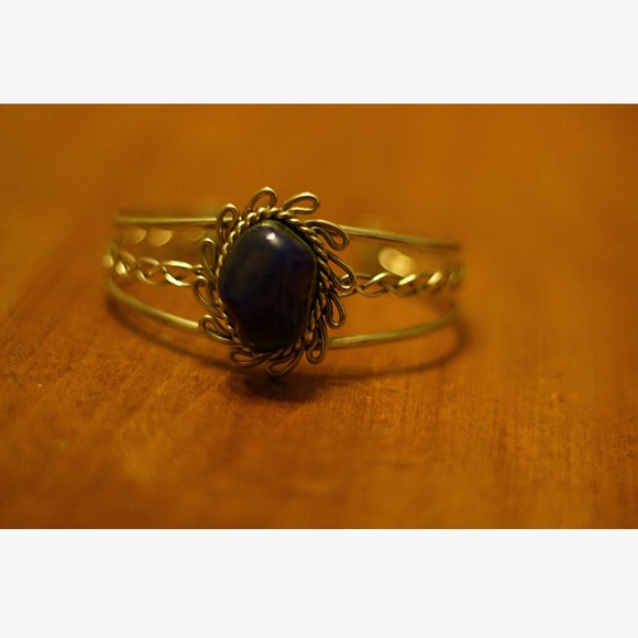 Dark Amethyst Semi Precious Stone Bangle - Picture 4 of 4