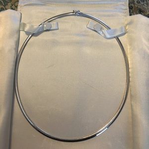 14k white gold 3mm domed omega necklace