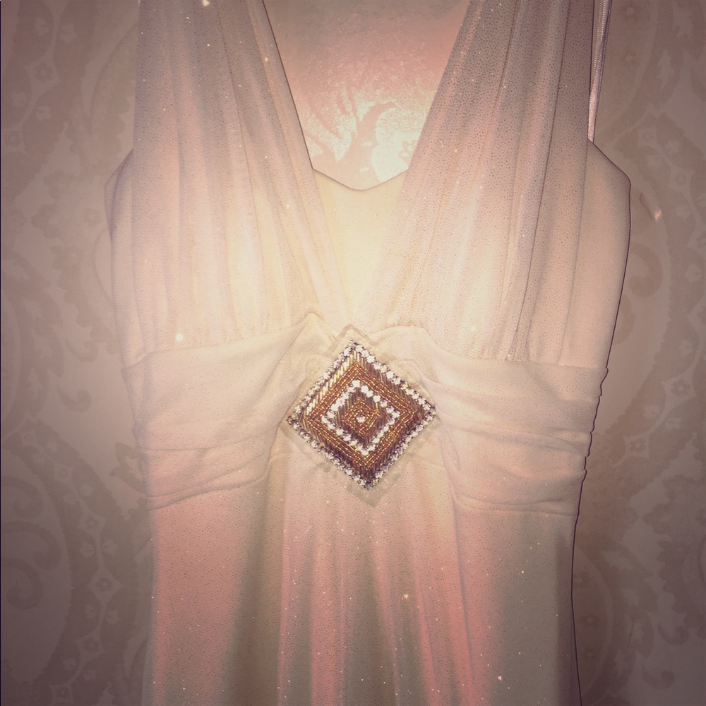 Ivory evening gown