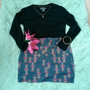 Geometric Aztec Print Skirt