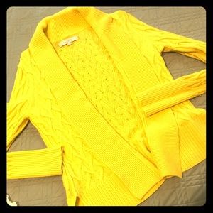 Bright Yellow Loft Cardigan Sweater