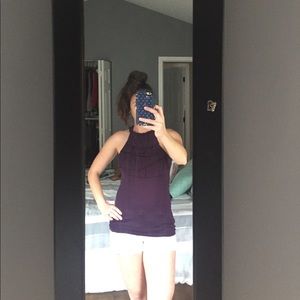 Purple ruffled tank top