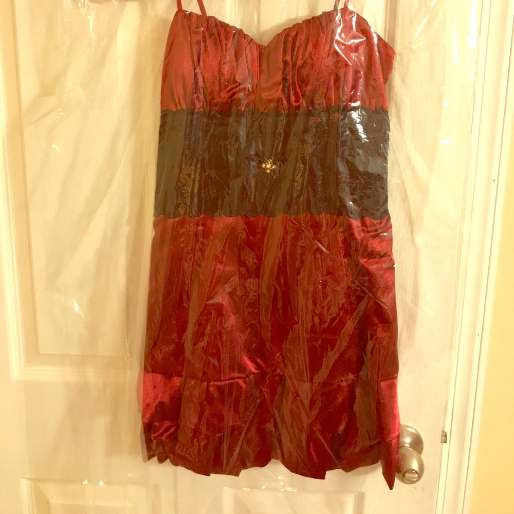 Deep red and black dress Size Small