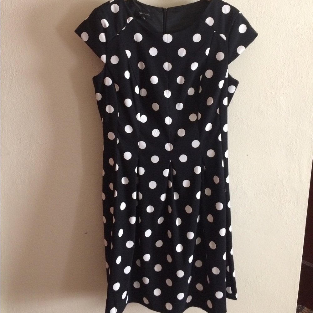 Retro look! Polka dot fit and flare dress, Size 12