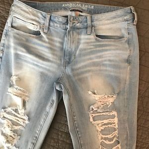 AEO distressed stretch jeans