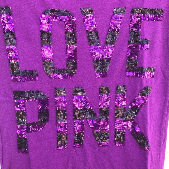❌SOLD - VS PINK Sparkly Logo Tee - Picture 4 of 4