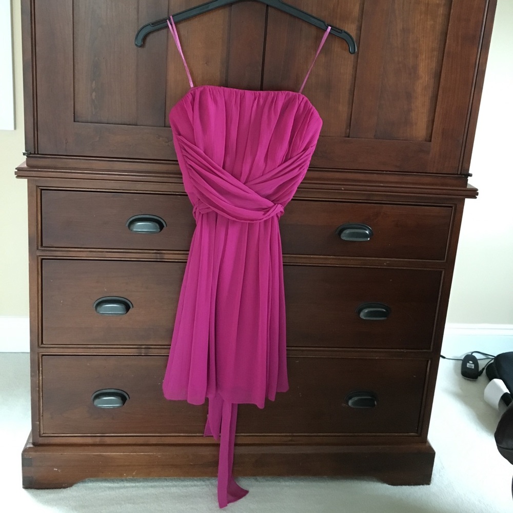 Max & Cleo fuschia strapless dress. Size 2