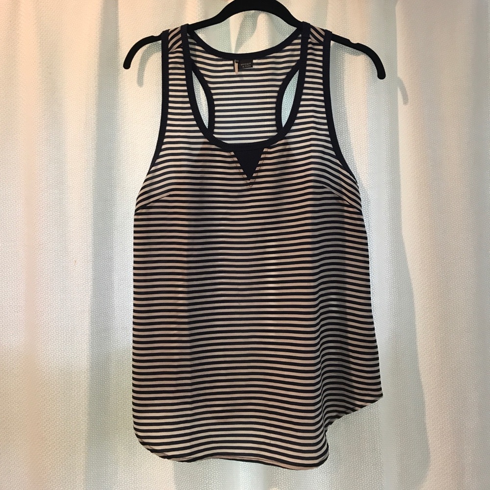 Urban Outfitters navy & white stripe racerback