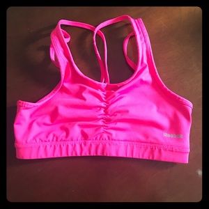 Reebok M Pink Sports Bra Cross Straps