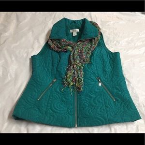 Embroidered Jade-colored Vest