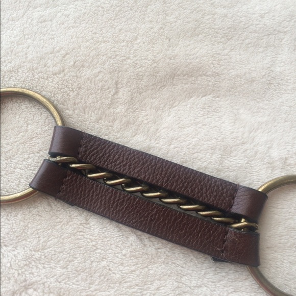MICHAEL KORS Leather and Chain Link Belt