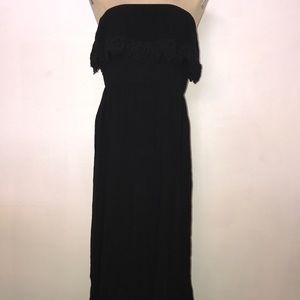 Black Strapless Maxi Dress
