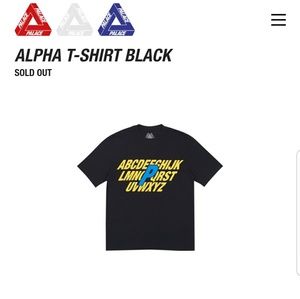 SOLD - PALACE ALPHA T Shirt Black size S