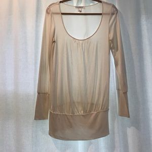 White House Black Market 100% silk cream blouse