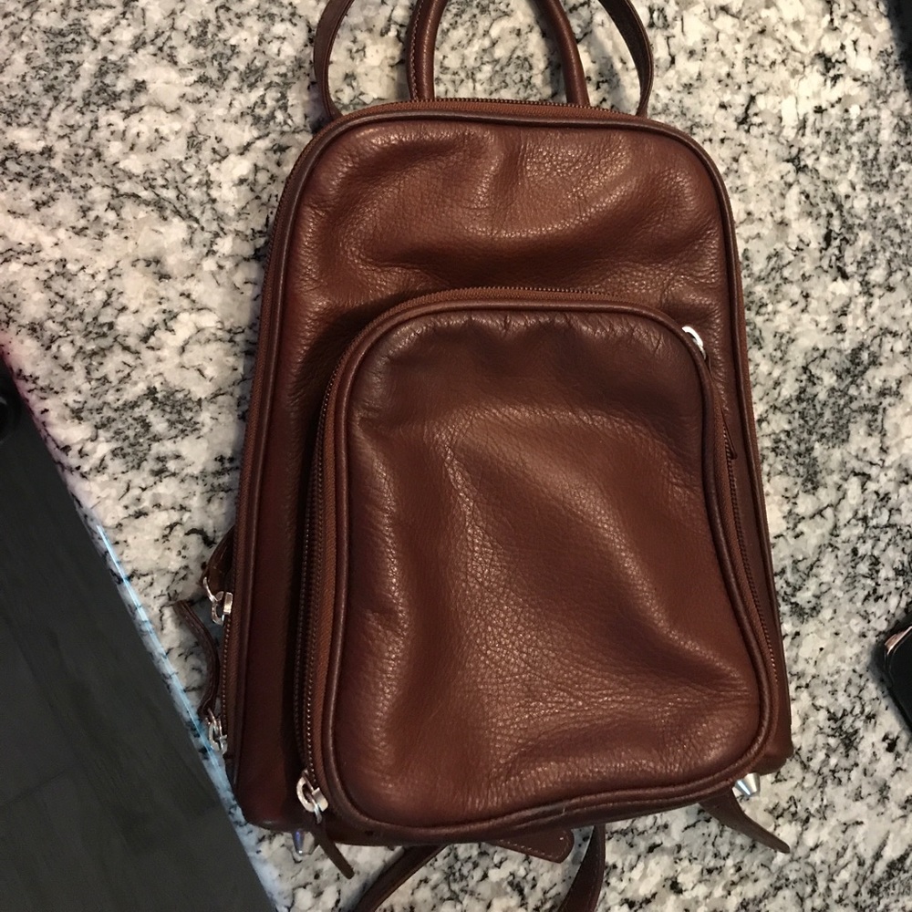 Leather backpack