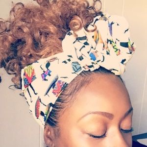 Beautiful bold custom made hair wraps!
