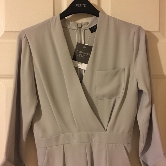 Topshop PETITE Drape Front Romper - Picture 3 of 4