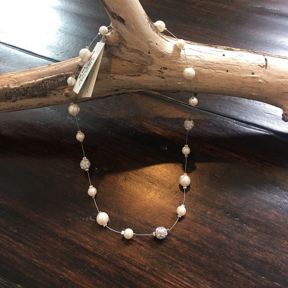 Charter Club Pearl with Pavé bead necklace