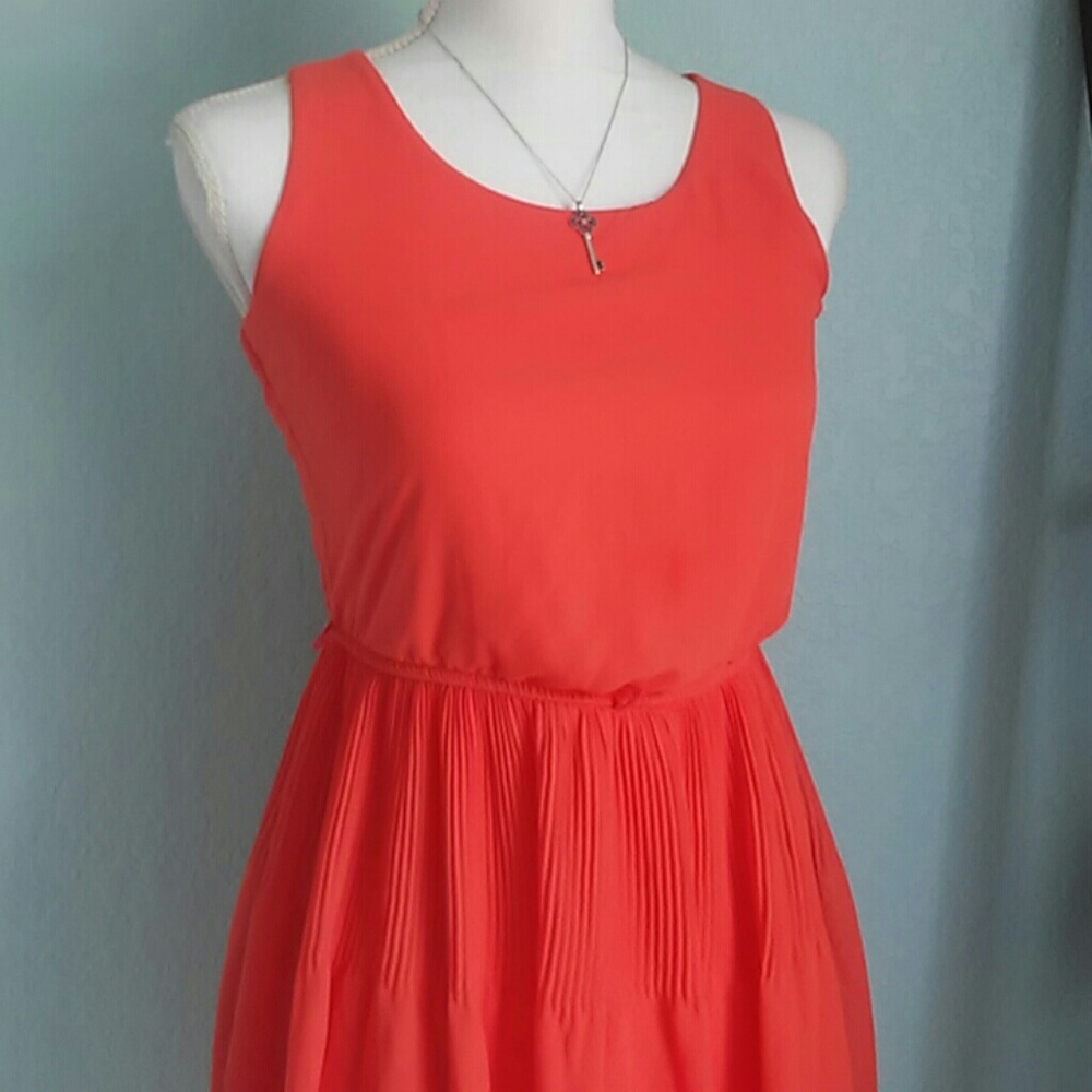 Amy Byer Pleated Hi-Low Clementine Dress