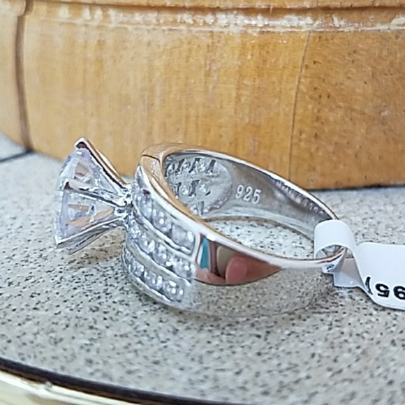 4ct Round CZ Sterling Silver Engagement Ring - Picture 9 of 12