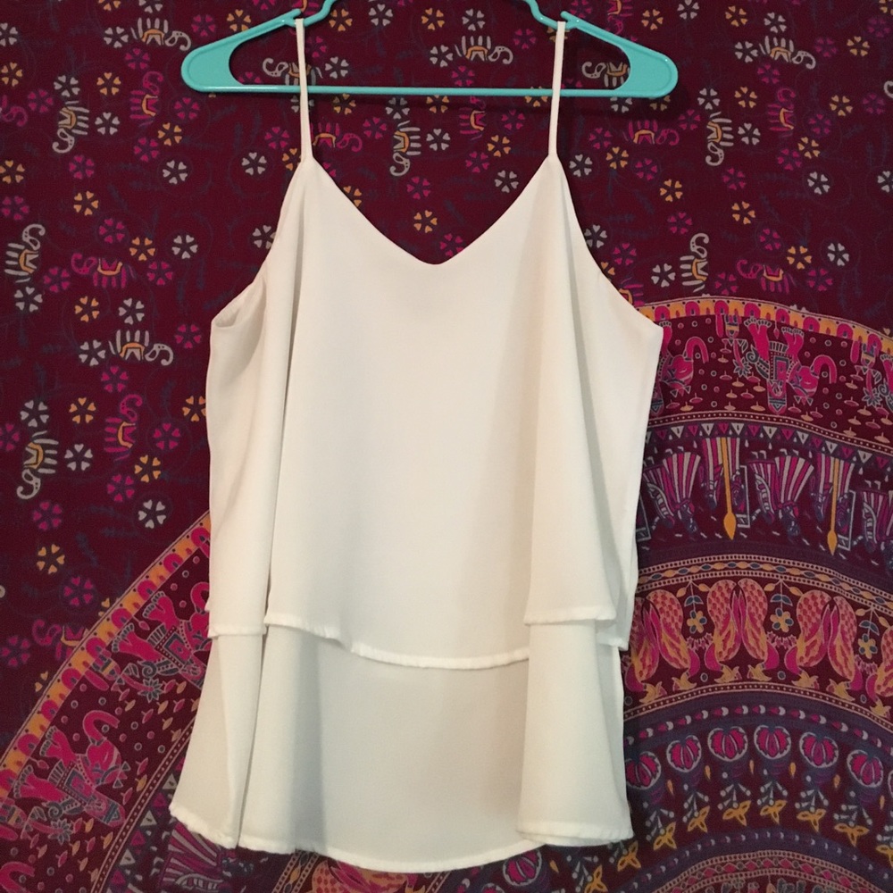 White tiered tank top