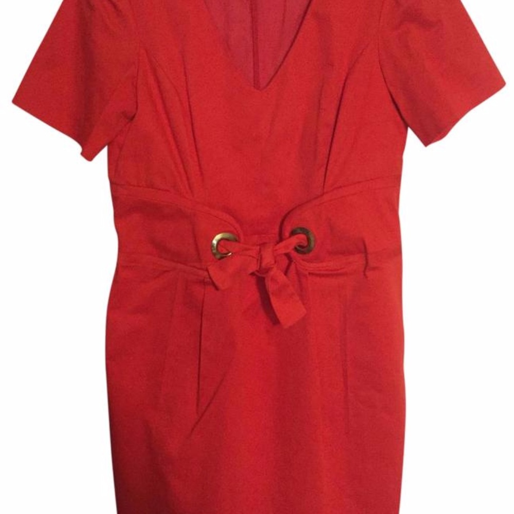 Bigio Red Dress w/ Front Tie at Waist