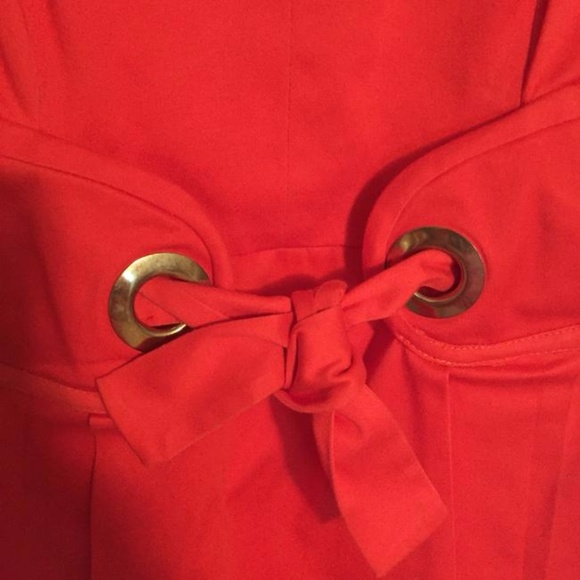 Bigio Red Dress w/ Front Tie at Waist - Picture 3 of 5