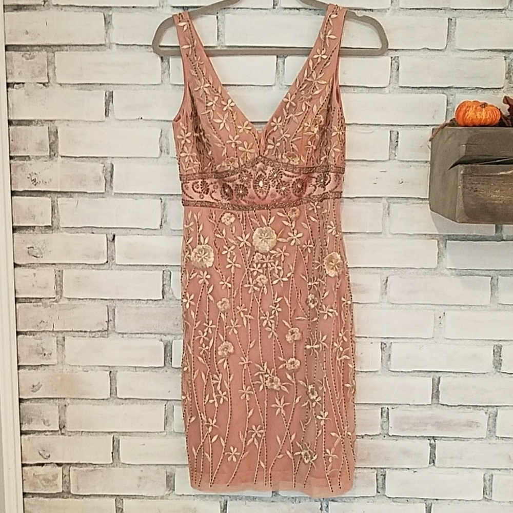 NWT Sue Wong beaded cocktail dress