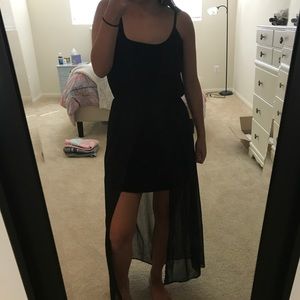 Black high low dress