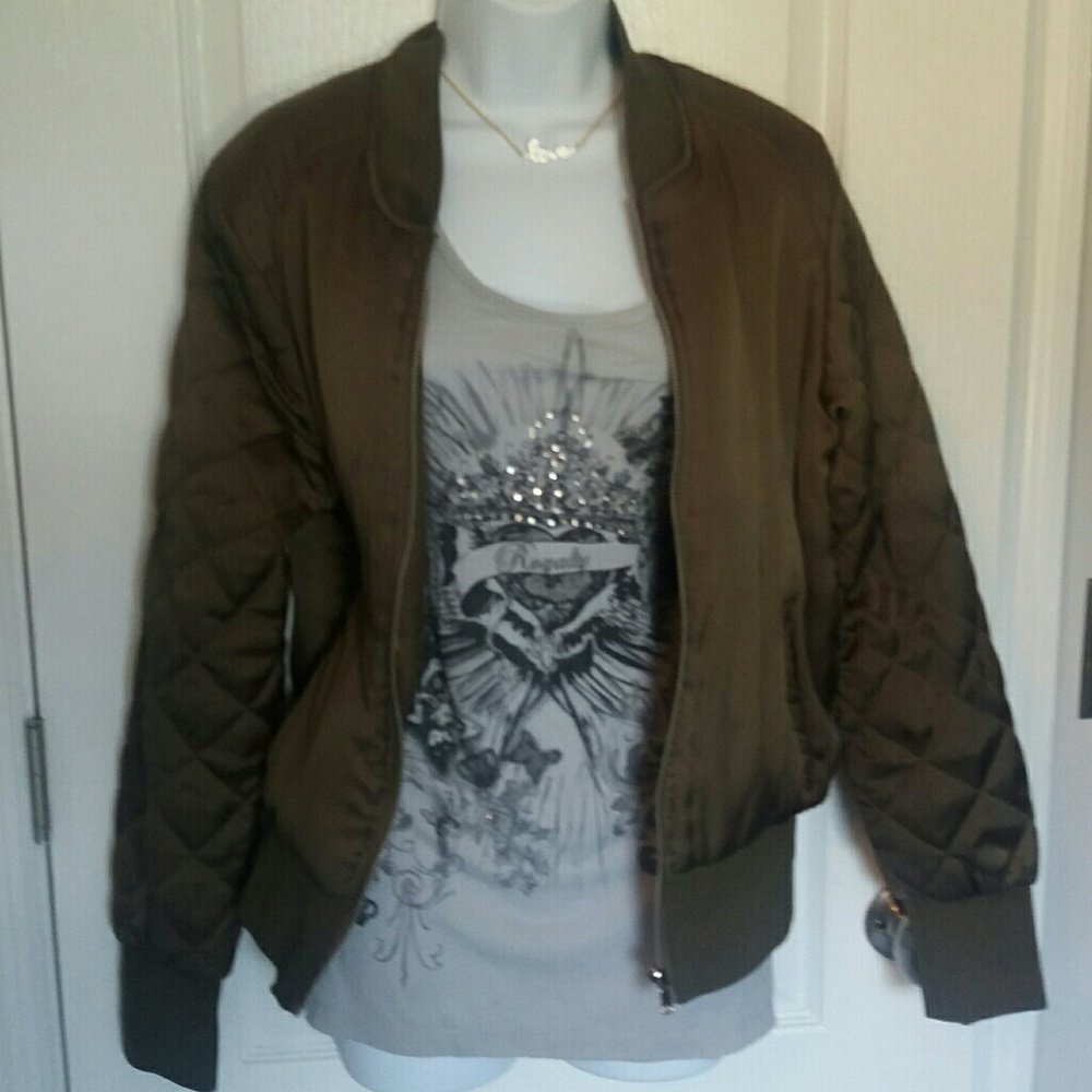 Army Green Bomber Jacket, Sz 10