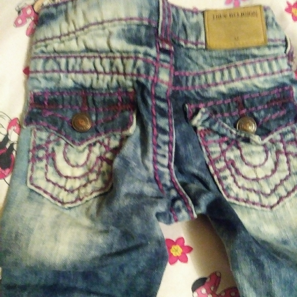 True Religion Jeans with purple stiching