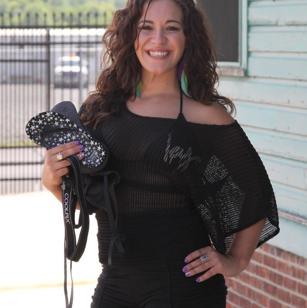 Mesh off the shoulder top