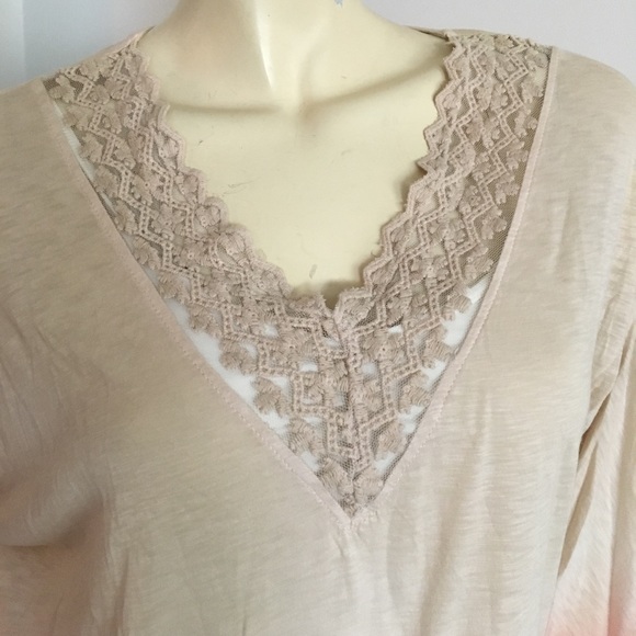 XCVI pink ombré tie dyed v-neck tunic embroidered - Picture 6 of 8