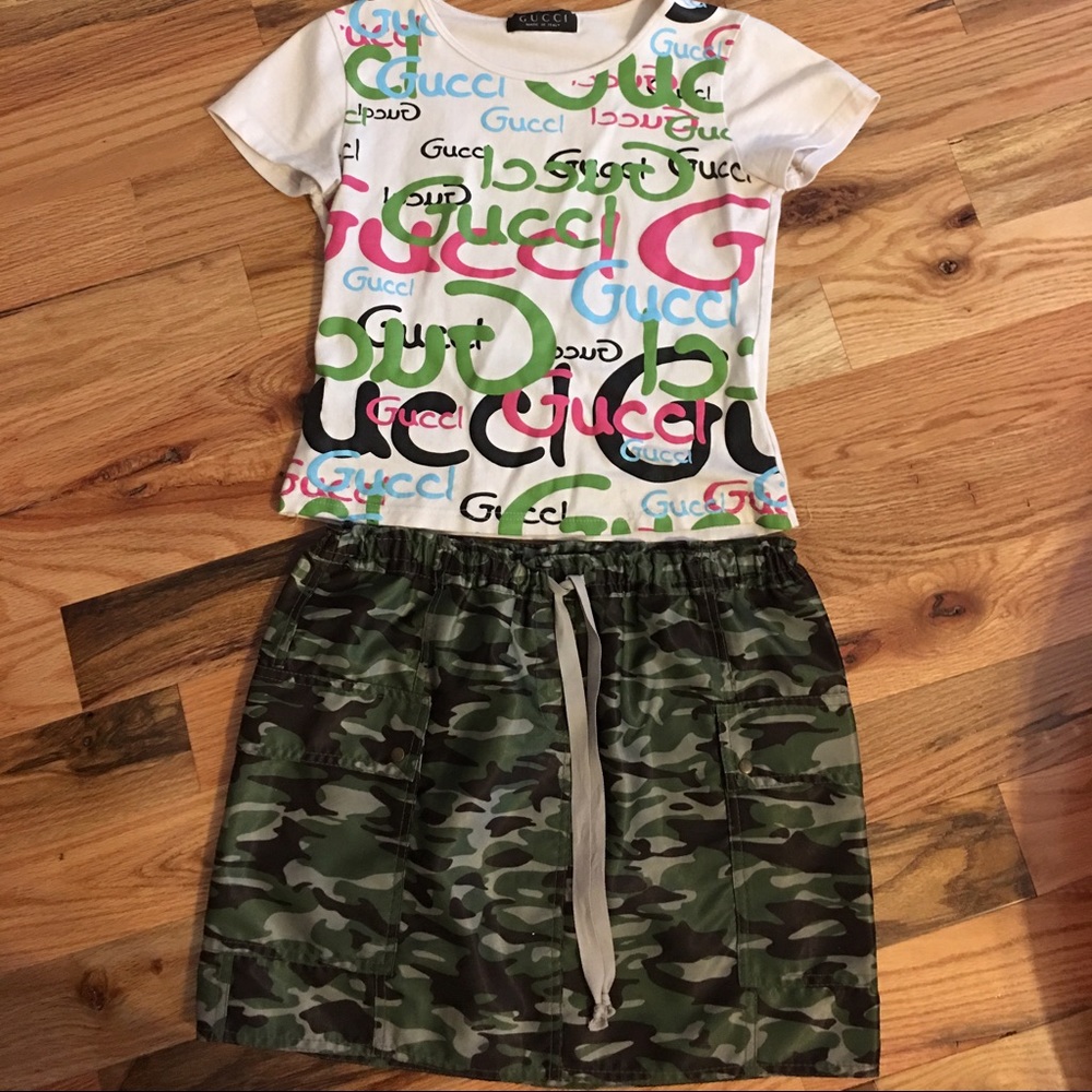 Camouflage short skirt