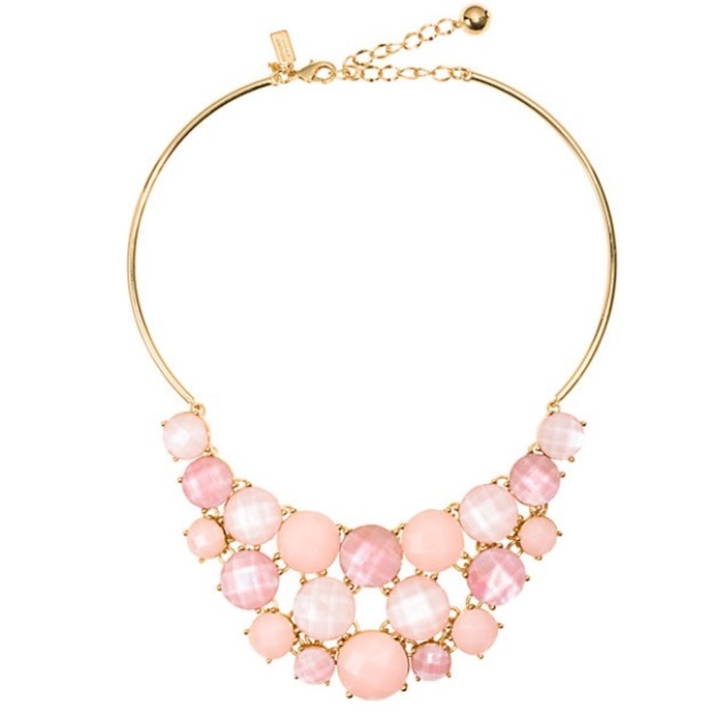 NWT Kate Spade pink stone bib necklace