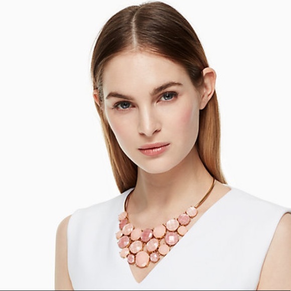 NWT Kate Spade pink stone bib necklace - Picture 2 of 5