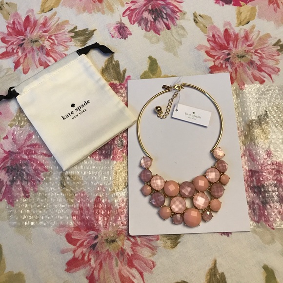 NWT Kate Spade pink stone bib necklace - Picture 4 of 5