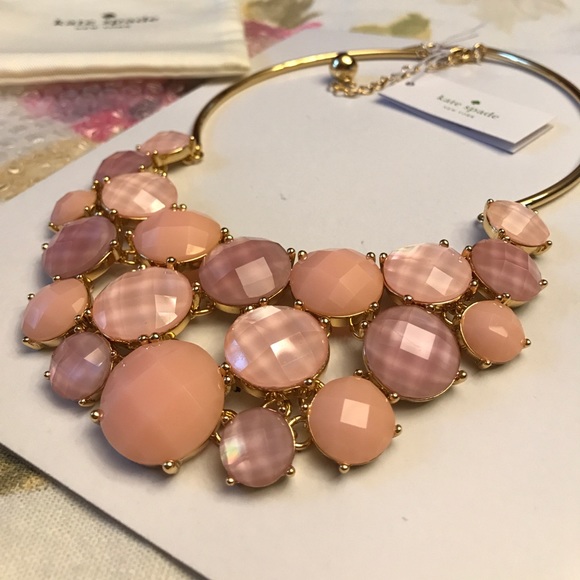 NWT Kate Spade pink stone bib necklace - Picture 5 of 5