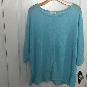 Sea glass blue knit sweater.