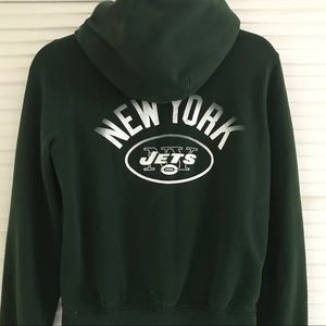 New York JETS PINK Zip Up Hoodie Sweatshirt