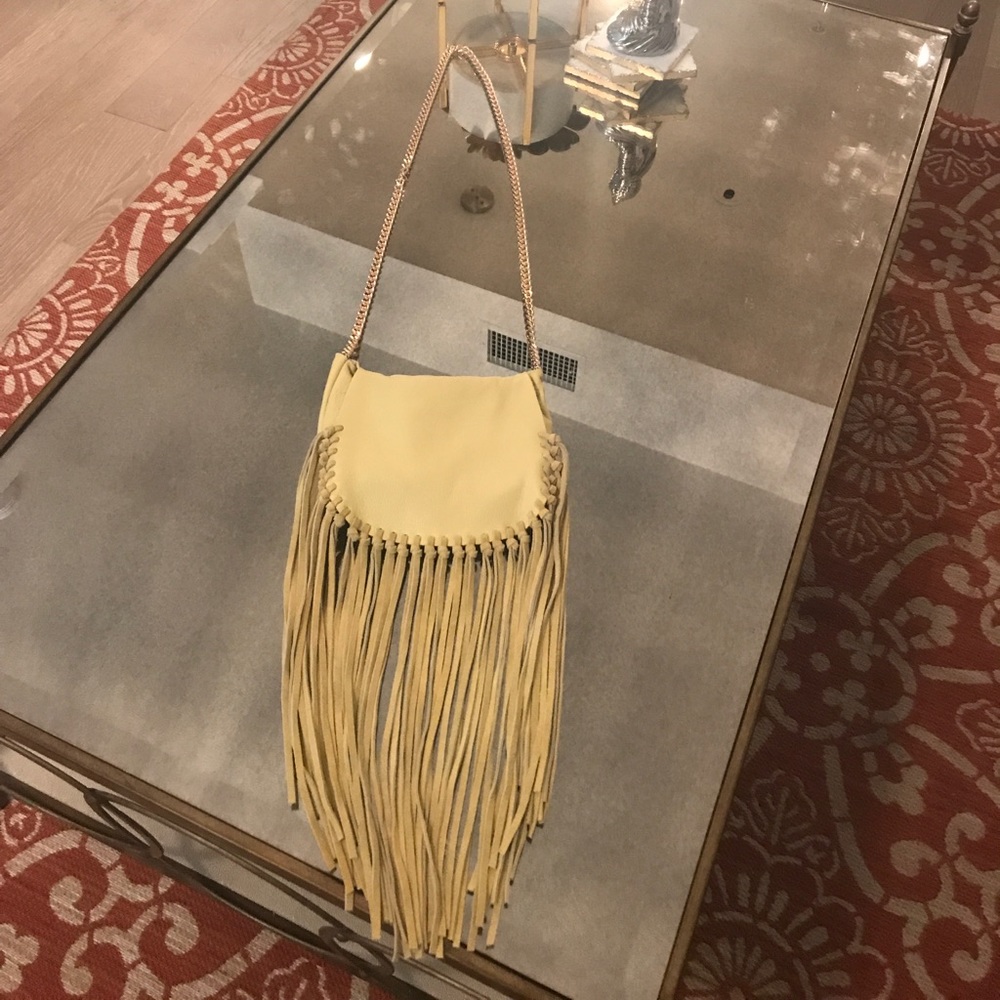 Fringed cross-body bag