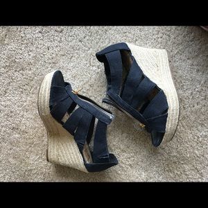 Merona black sandal wedges